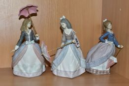 THREE LLADRO FIGURINES, comprising Jolie no 5210, Angela no 5211, both issued in 1984 and retired in