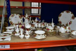 A QUANTITY OF ROYAL ALBERT 'OLD COUNTRY ROSES' PATTERN DINNER WARE, comprising one bread and