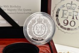 A ROYAL MINT UNITED KINGDOM HER MAJESTY QUEEN ELIZABETH II PLATINUM PIEDFORT PROOF 90th BIRTHDAY (