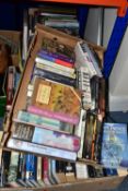 FIVE BOXES OF ASSORTED BOOKS, over one hundred English history and miscellaneous books comprising