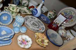 A GROUP OF CERAMICS, thirty five pieces to include a Poole Pottery hand painted charger diameter