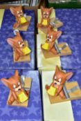 SIX BOXED COALPORT CHARACTERS TOM AND JERRY SERIES 'MOUSE TRAP' FIGURES, 2001 (6) (Condition report: