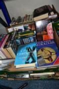 FOUR BOXES OF BOOKS, approximately one hundred and twenty titles to include the paranormal,