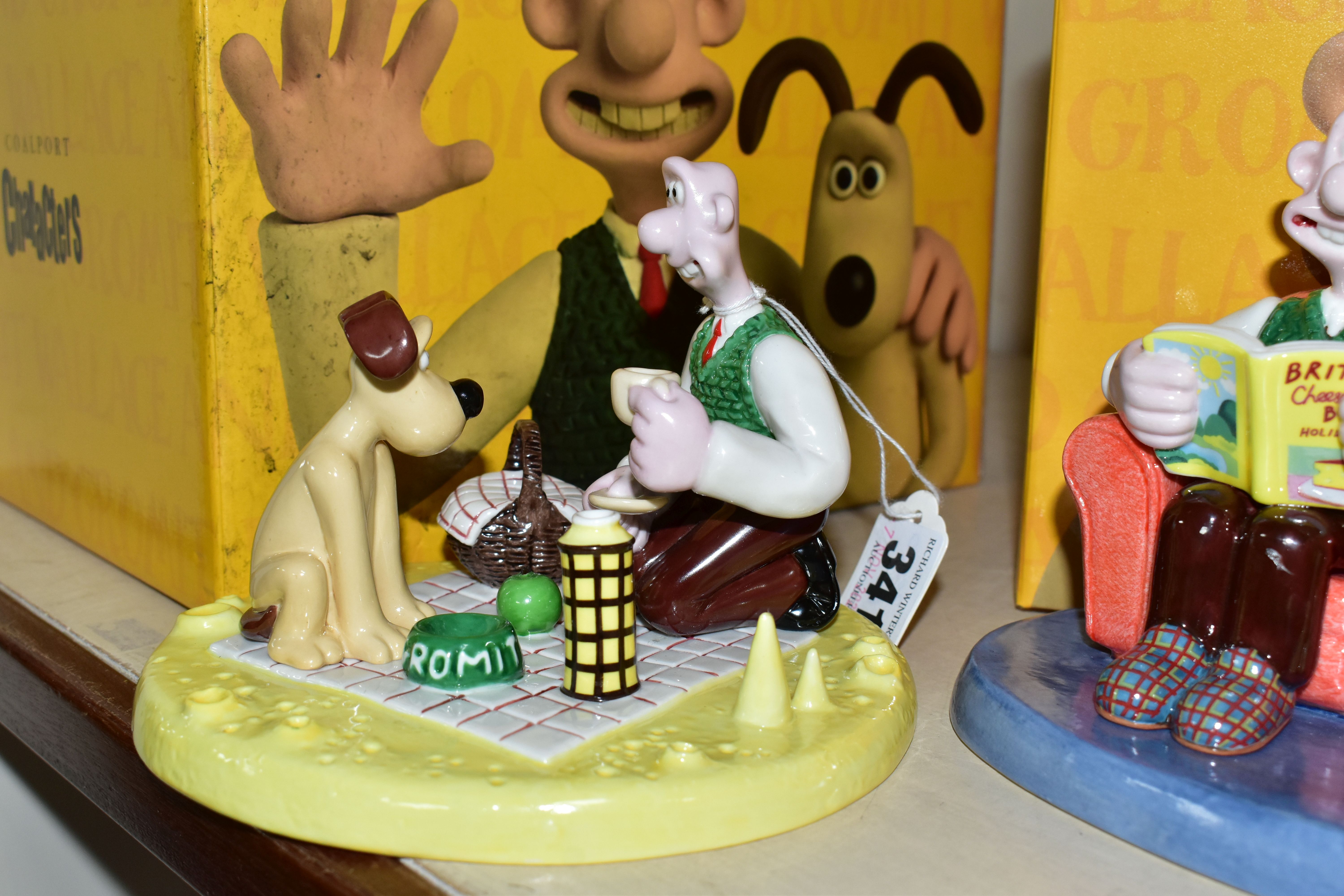 THREE BOXED COALPORT WALLACE AND GROMIT FIGURE GROUPS, comprising a limited edition 'Picnic on the - Image 4 of 5