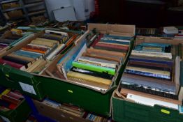 BOOKS, seven boxes containing approximately 250-260 titles in hardback and paperback formats,