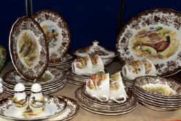 A PALISSY 'GAME SERIES' PATTERN DINNER SET, comprising a large meat plate, six salad plates,