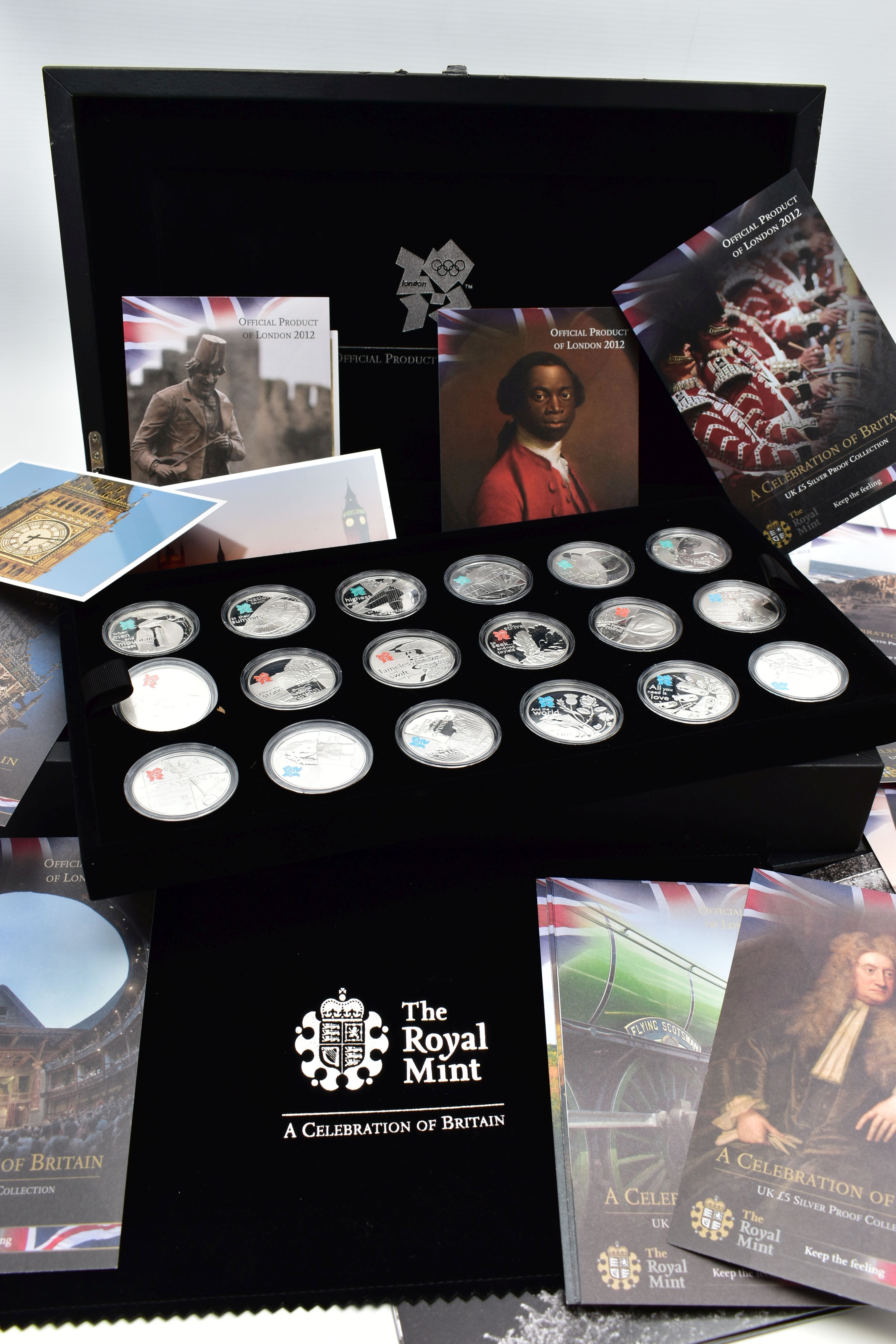 A CASED DISPLAY BY THE ROYAL MINT (A Celebration of Britain) 18 Silver proof series coins for the - Image 2 of 9