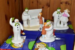 FOUR BOXED COALPORT THE SNOWMAN CHARACTER FIGURES, comprising limited edition Time to Cool Down,