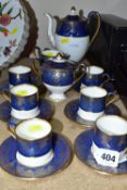 A WEDGWOOD DEMITASSE COFFEE SET, comprising six coffee cans, six saucers, coffee pot, covered