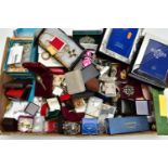 A BOX OF ASSORTED COSTUME JEWELLERY, to include brooches, earrings, rings, pendant necklaces,
