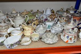 A COLLECTION OF TEAPOTS AND OTHER TEA WARES, to include approximately twenty teapots, a nineteenth