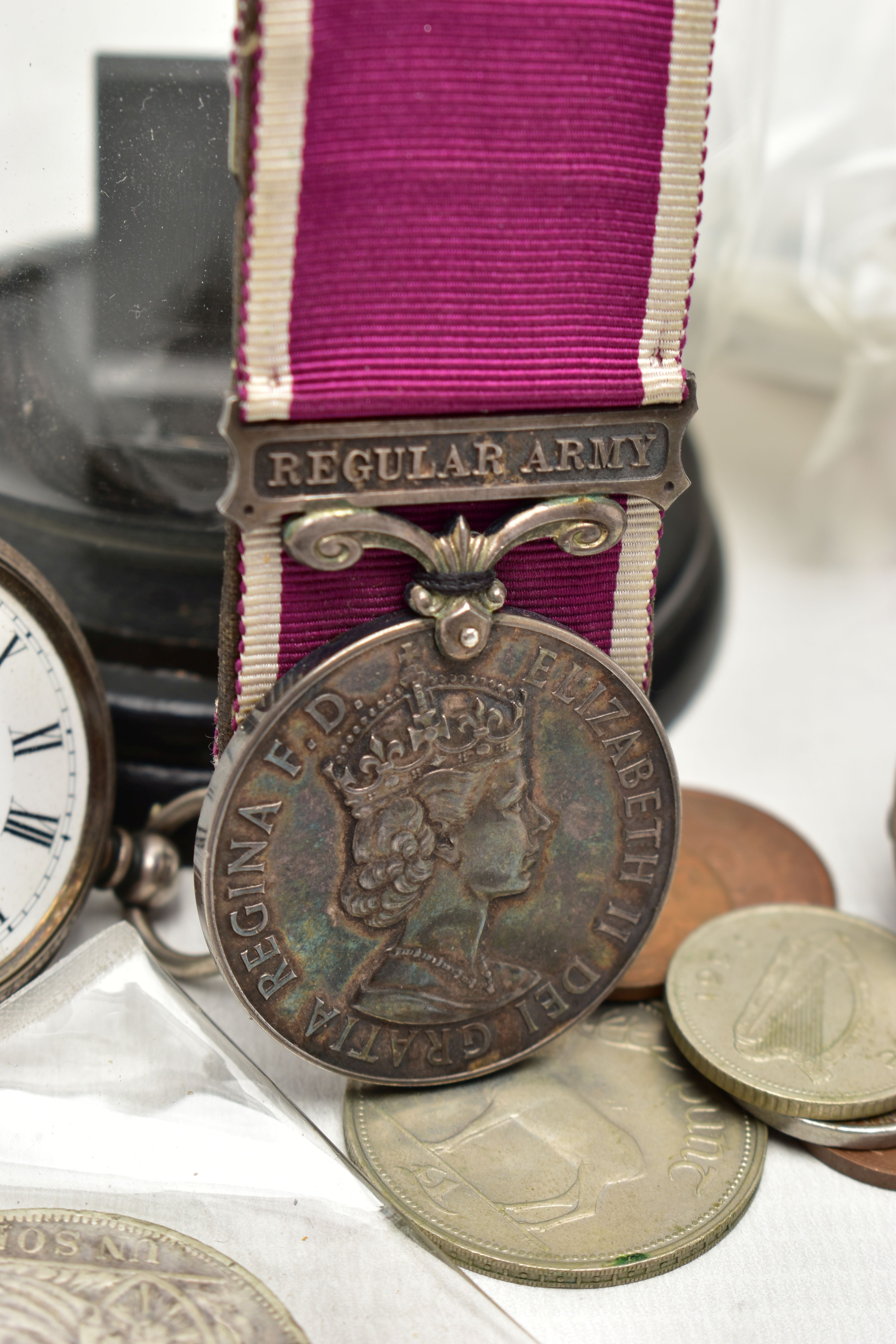 TWO SILVER OPEN FACE POCKET WATCHES WITH STANDS, SILVER PEPPERETTES AND OTHER ITEMS, to include - Image 2 of 5