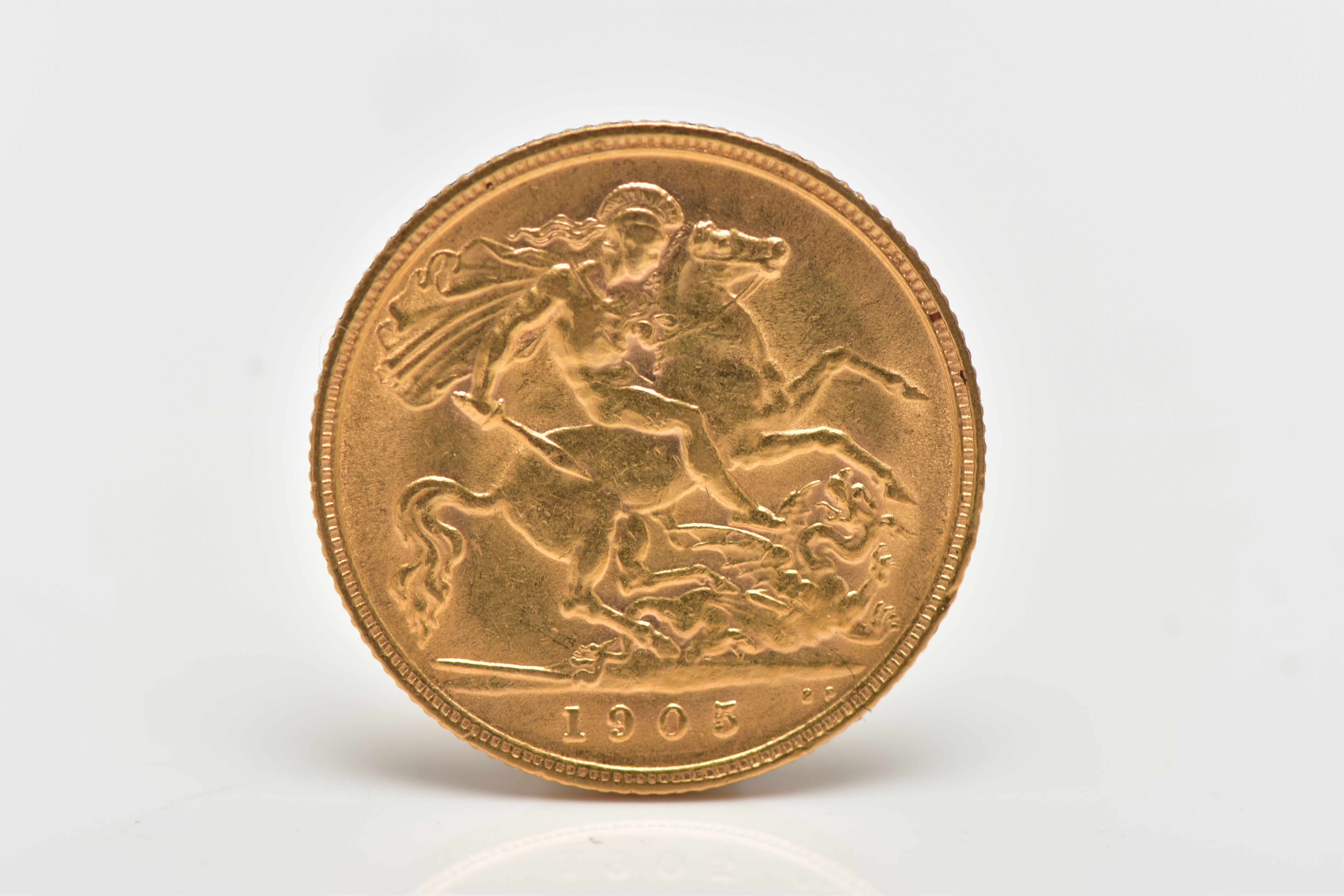 A GOLD HALF SOVEREIGN COIN 1905 EDWARD VII, 19.30 Dia, 3.994 gram, 22ct 916.6 fine, together with - Image 4 of 5