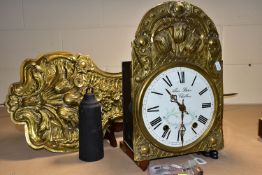 A COMTOISE CLOCK, the white dial having black Roman numerals, and signed 'Alain Briton, Chablans',