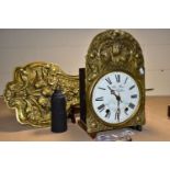 A COMTOISE CLOCK, the white dial having black Roman numerals, and signed 'Alain Briton, Chablans',