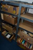 BOOKS, six boxes containing approximately 240-260 titles in hardback and paperback formats, subjects