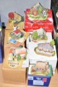 SEVEN BOXED LILLIPUT LANE SCULPTURES OF AMERICAN THEME, with deeds unless mentioned, comprising