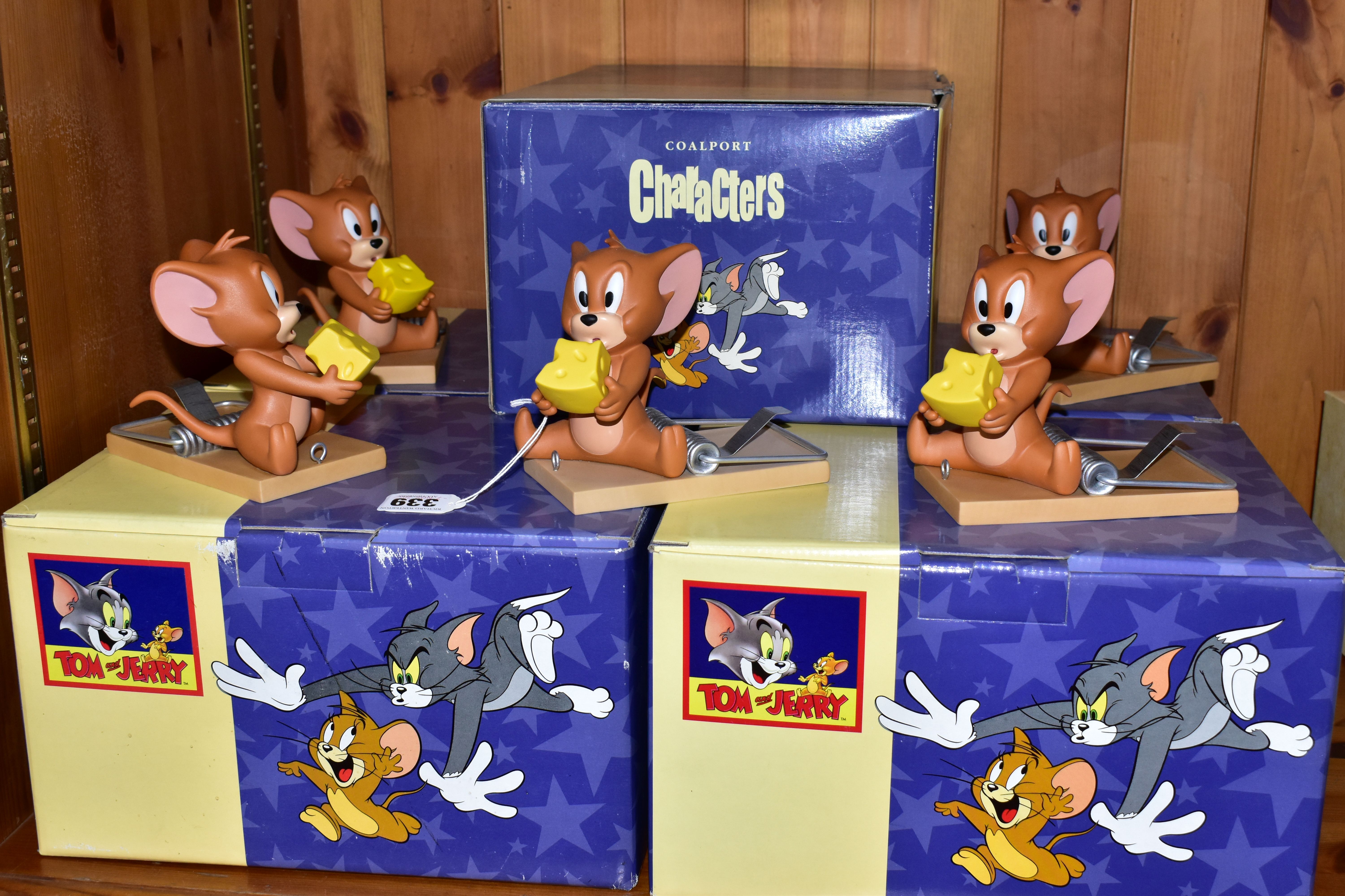 FIVE BOXED COALPORT CHARACTERS FIGURES, 'The Mousetrap' depicting Jerry from the Tom and Jerry