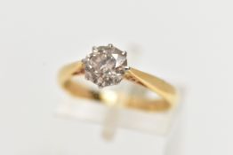 A SINGLE STONE DIAMOND RING, old cut diamond, estimated total diamond weight 1.00ct, colour assessed