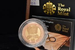 A ROYAL MINT GOLD PROOF 2008 HANDOVER TO BEIJING OLYMPIC GAMES TWO POUND COIN, .9177 red and