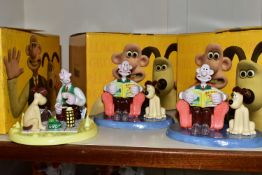 THREE BOXED COALPORT WALLACE AND GROMIT FIGURE GROUPS, comprising a limited edition 'Picnic on the