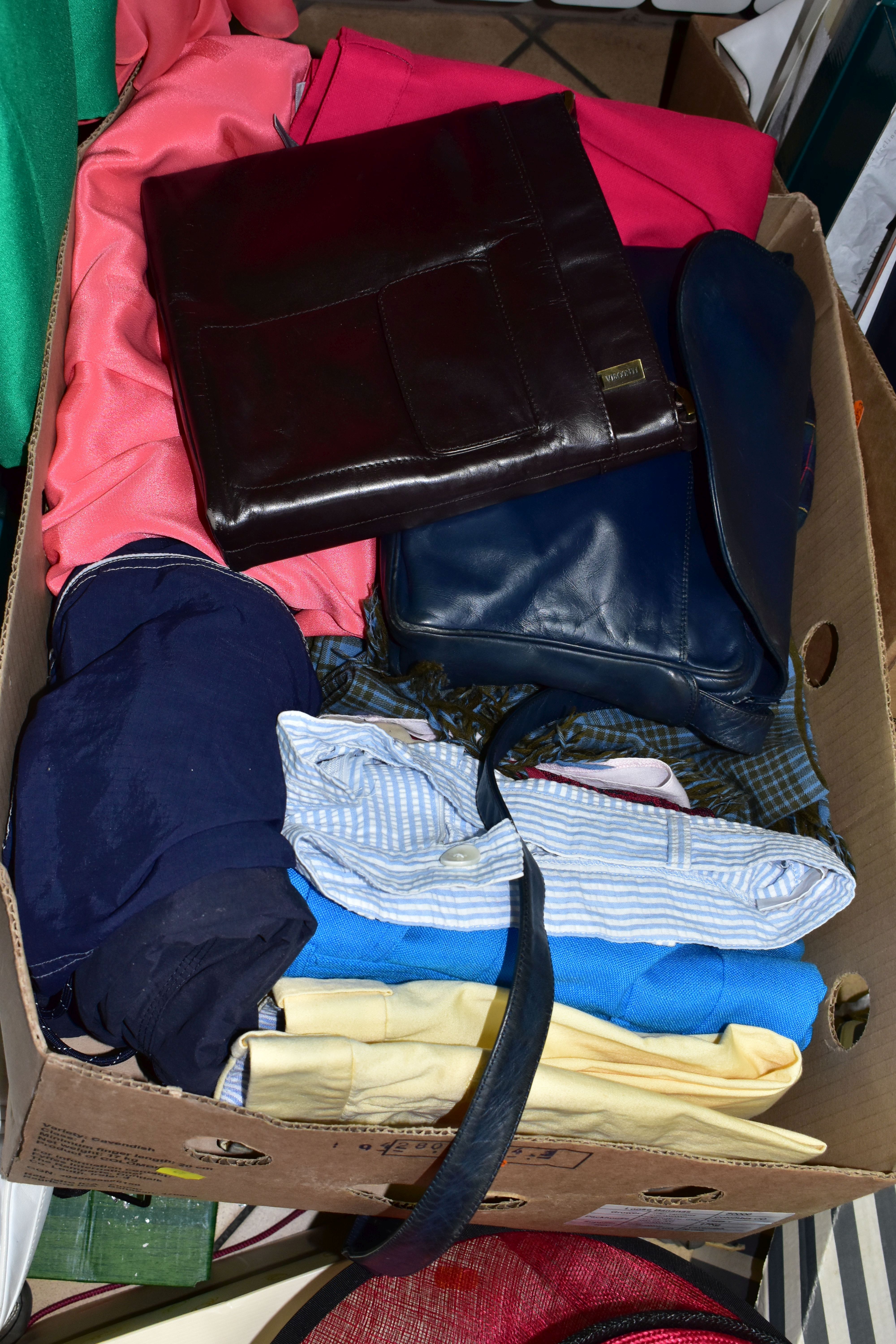A QUANTITY OF LADIES' CLOTHING, SHOES AND ACCESSORIES ETC, to include a red Frank Usher evening - Image 8 of 27