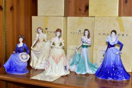 FIVE BOXED COALPORT LADIES OF FASHION FIGURINES, comprising 'Anne' exclusively designed as the