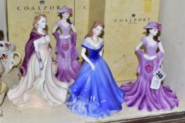 FOUR BOXED COALPORT FIGURINES FROM THE 'LADIES OF FASHION' SERIES, comprising two Lianna - one box