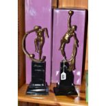 TWO BOXED COALPORT COLLECTABLES 'ART DECO' SERIES FIGURINES, comprising Dance at Dawn and The