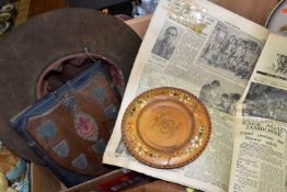 VINTAGE SCOUT ORGANISATION MEMORABILIA, comprising a felt hat, sword with a scout badge to the