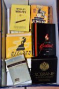 A BOX OF CIGARETTE AND CIGAR PACKETS, most having part contents, to include Sobranie Black Russian