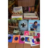 TWO BOXES OF LP RECORDS AND 7 INCH SINGLES, to include classical, Russian folk songs, German beer