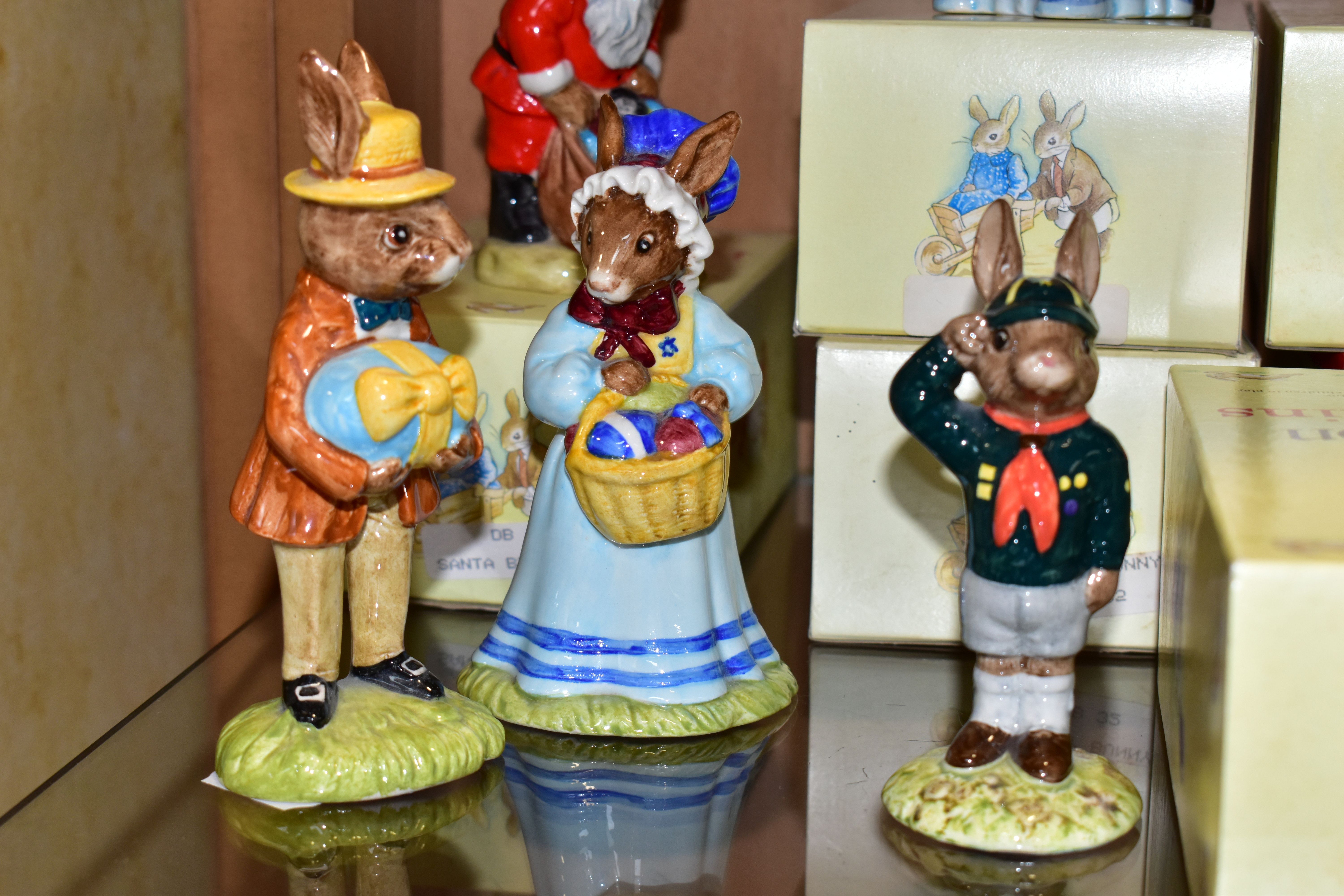 FIFTEEN ROYAL DOULTON BUNNYKINS FIGURES, comprising Mr Bunnybeat DB16, a boxed Santa Bunnykins ' - Image 8 of 10