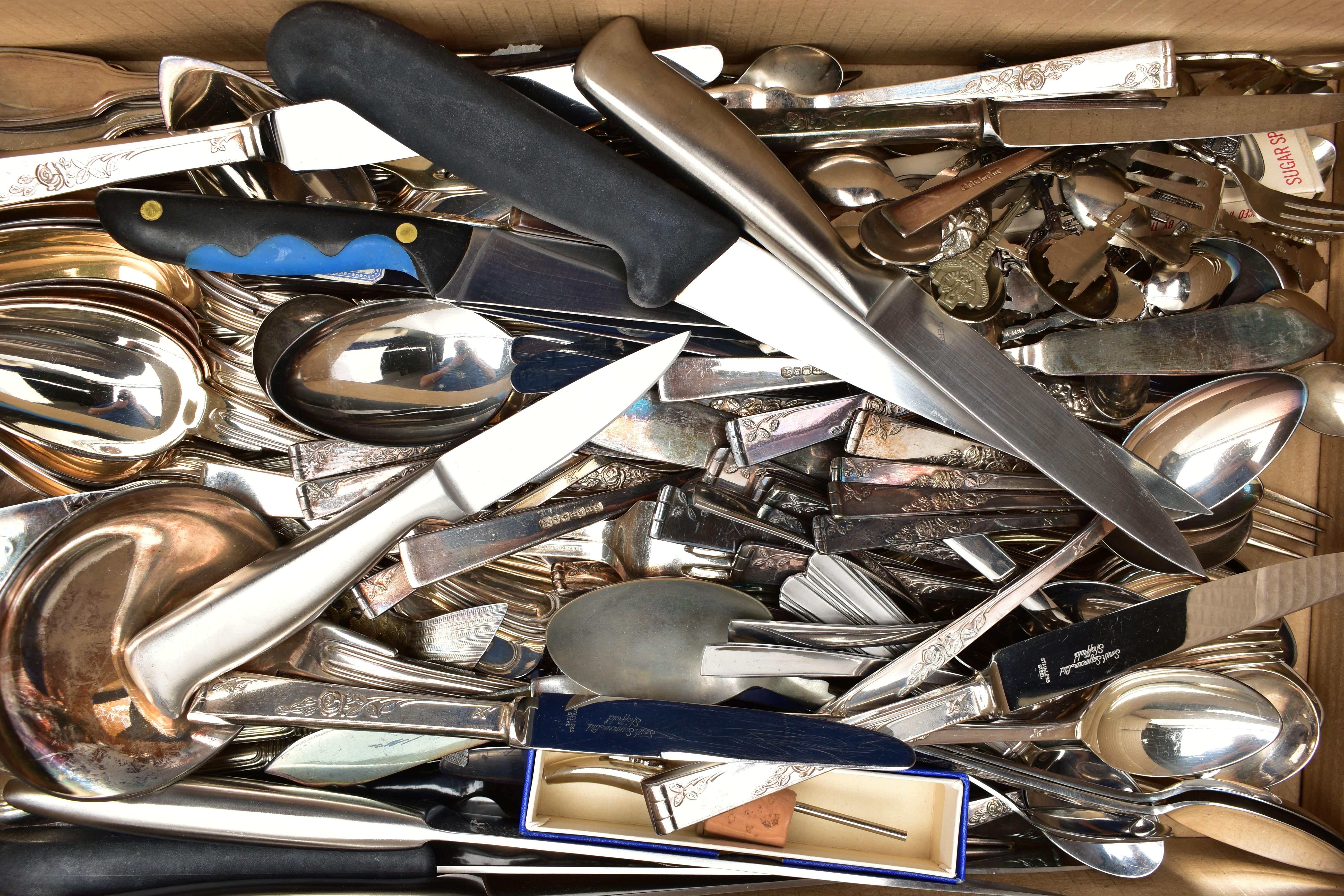 A LARGE ASSORTMENT OF FLATWARE, to include kitchen knives, a large selection of souvenir - Image 2 of 2