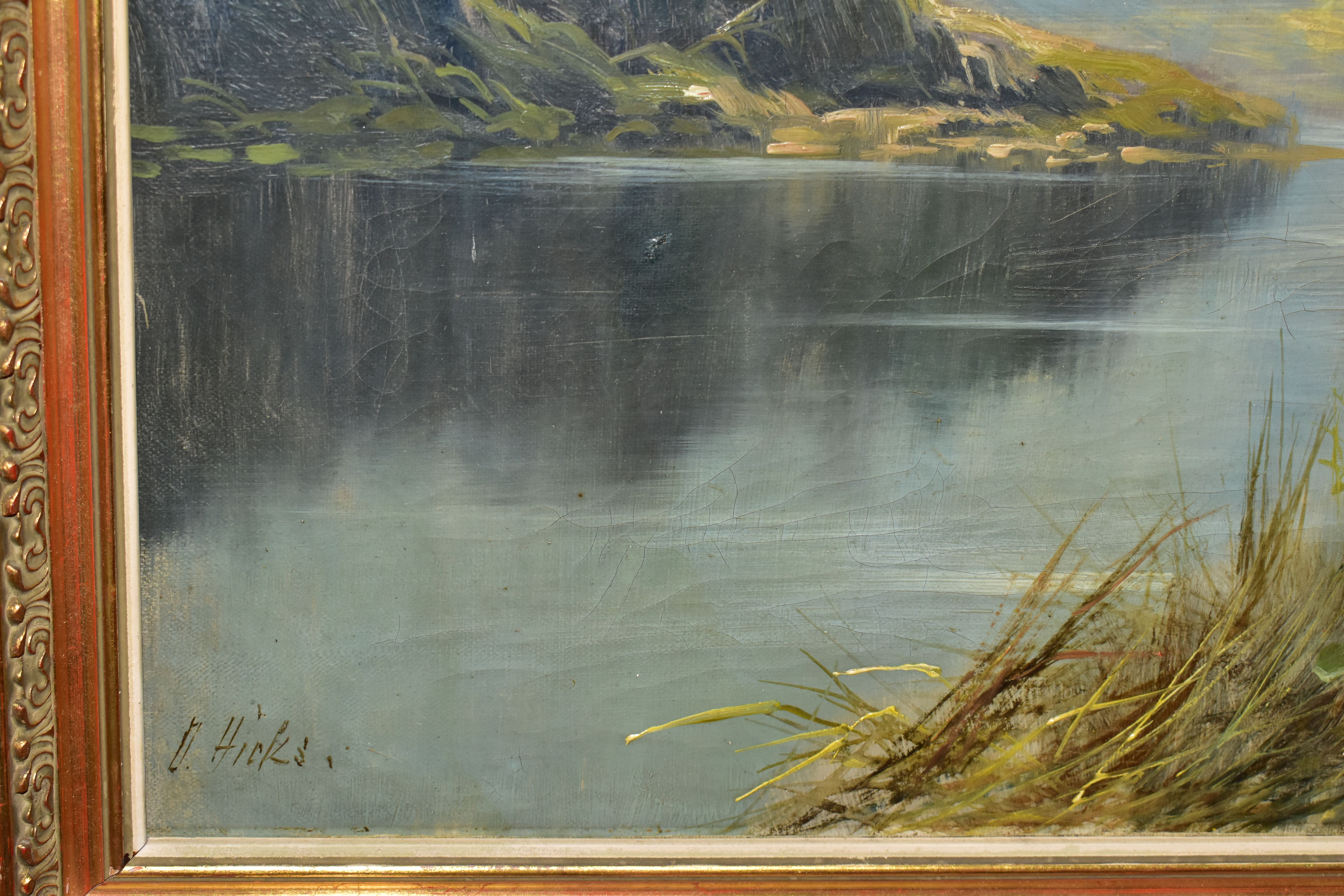 DAVID HICKS (19TH / 20TH CENTURY) A SCOTTISH LANDSCAPE SCENE, depicting a footpath beside a Loch - Image 3 of 6