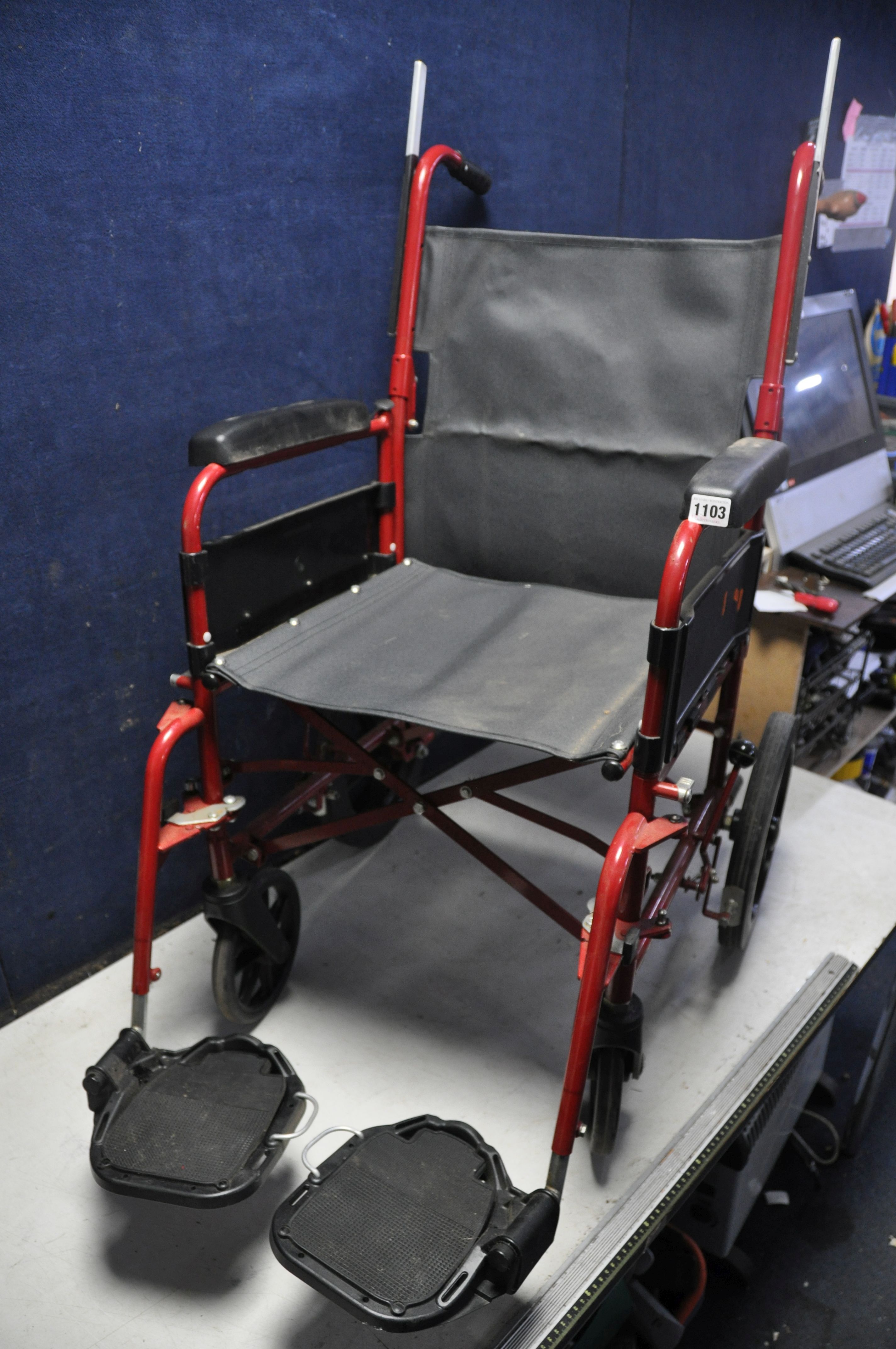 A REMPLOY WHEELCHAIR with no seat pad - Image 2 of 2