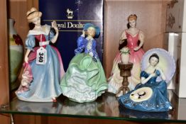 FOUR ROYAL DOULTON FIGURINES, comprising boxed Amy HN3316, a special edition produced in 1991