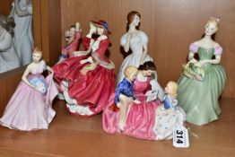 SIX ROYAL DOULTON FIGURINES, comprising 'Clarissa' HN2345 (extensive crazing and cracked), '