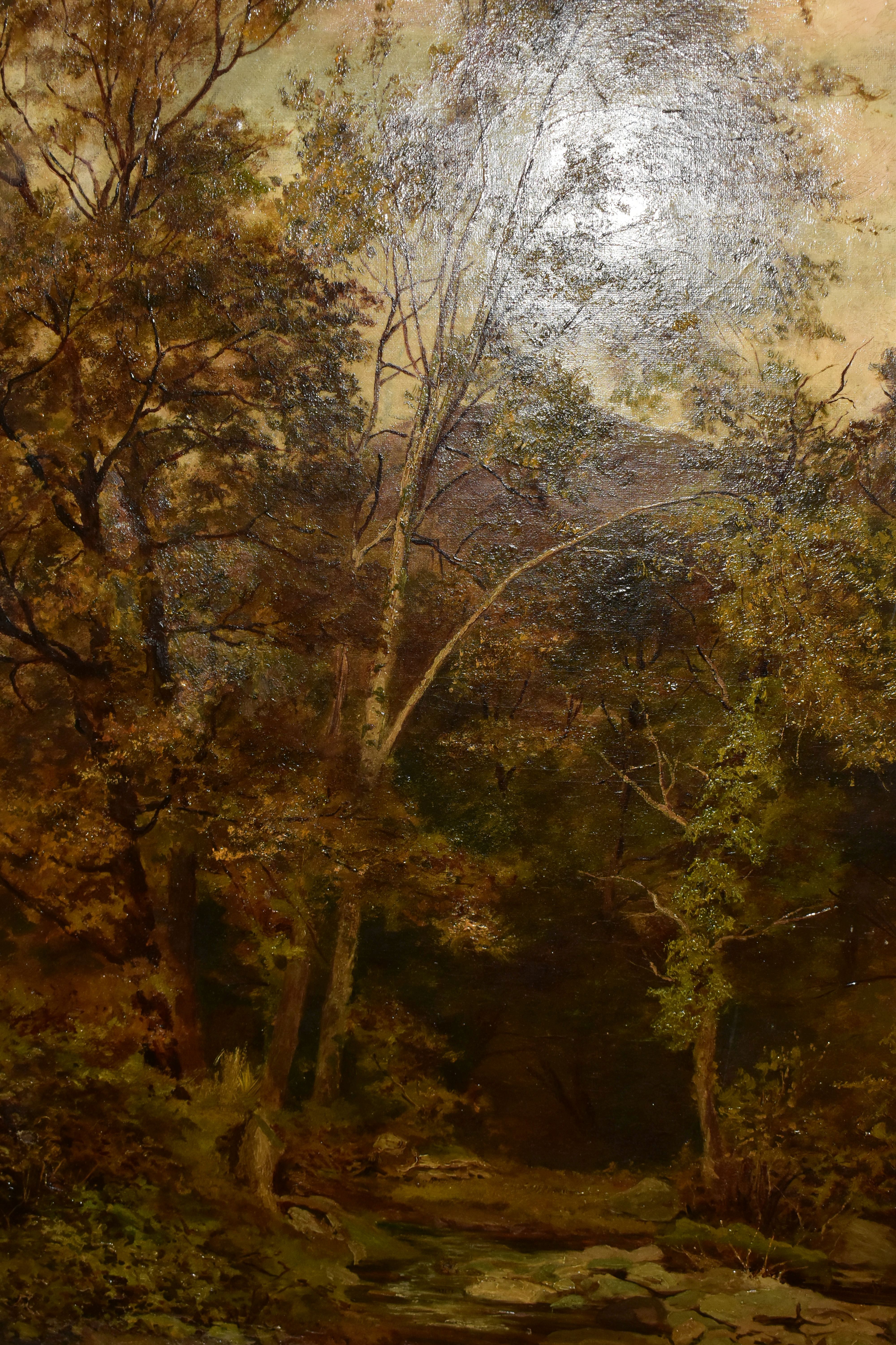 ALFRED FEYEN PERRIN (BRITISH 1838-1918) A WELSH WOODLAND LANDSCAPE, small stream to the - Image 2 of 9