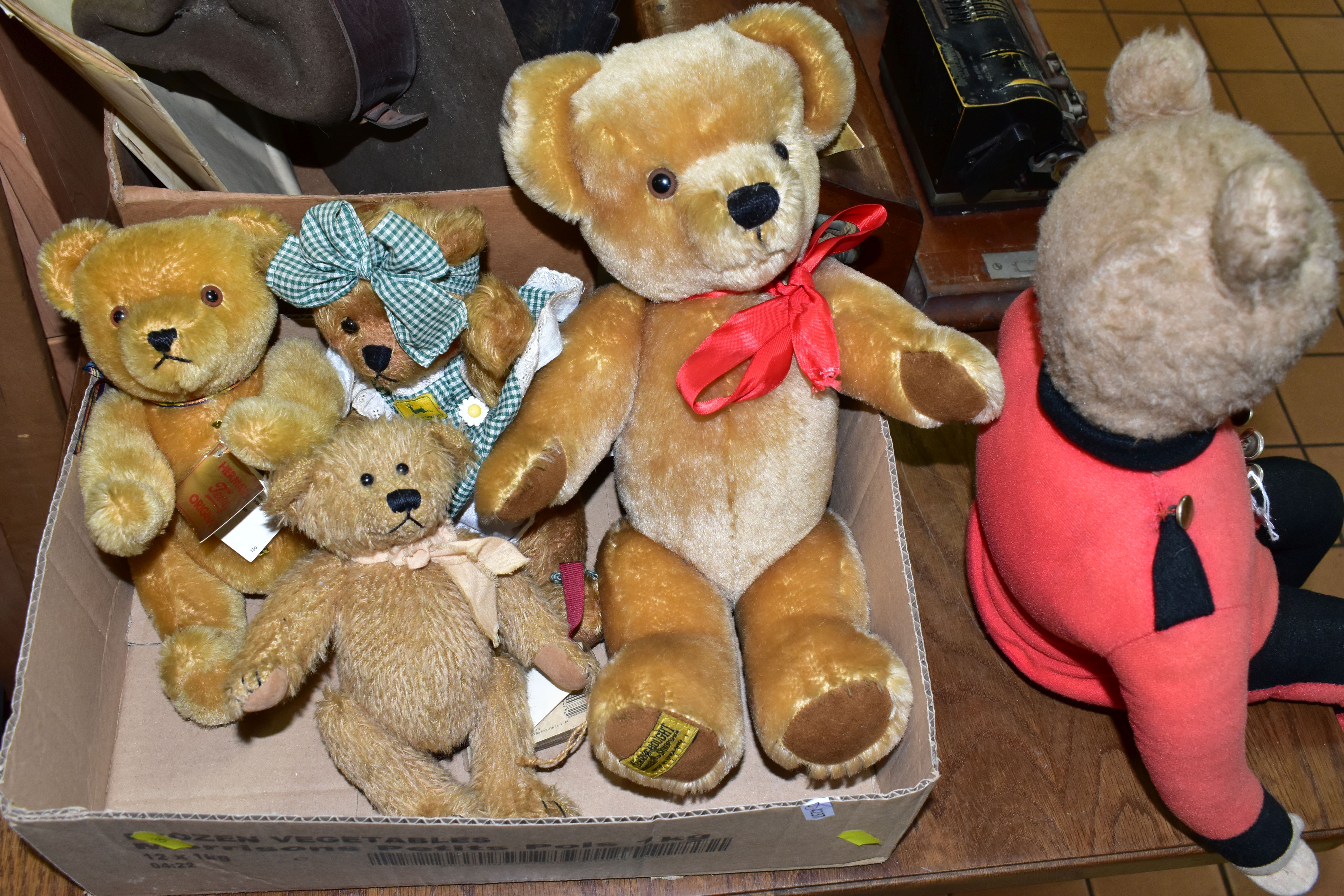 FIVE BRANDED TEDDY BEARS, comprising a Casa Roma seated bear in the form of a soldier, approximate - Image 4 of 8