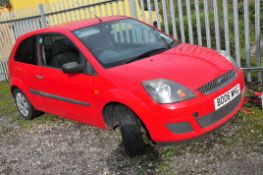 A 2006 FORD FIESTA 3 DOOR HATCHBACK CAR in red, 1242cc petrol engine, five speed manual gearbox,