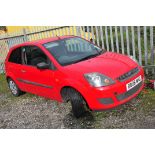 A 2006 FORD FIESTA 3 DOOR HATCHBACK CAR in red, 1242cc petrol engine, five speed manual gearbox,