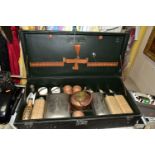 HAMPER, a vintage leather case Picnic Hamper from H. Greaves and Son, Birmingham, with ceramic,