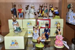 FOURTEEN ROYAL DOULTON BUNNYKINS FIGURES, of which nine have boxes, comprising Polly Bunnykins DB71,