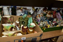 SIX BOXES OF CERAMIC ANIMAL ORNAMENTS, to include a collection of Hornsea Fauna vases, Dartmouth