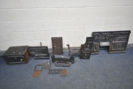 A COALBROOKDALE CAST IRON OVEN, to include the frontage, single door oven and other loose parts (