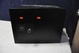 A CHUBB BLACK BOX SAFE measuring 44cm x depth 40cm x height 32cm, with one key