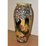 A MOORCROFT KNIGHTWOOD PATTERN VASE, designed by Rachel Bishop for the 1998 catalogue, impressed and