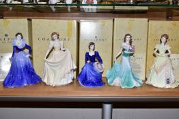 FIVE BOXED COALPORT LADIES OF FASHION FIGURINES, comprising Anne 1997 Lady of Fashion with