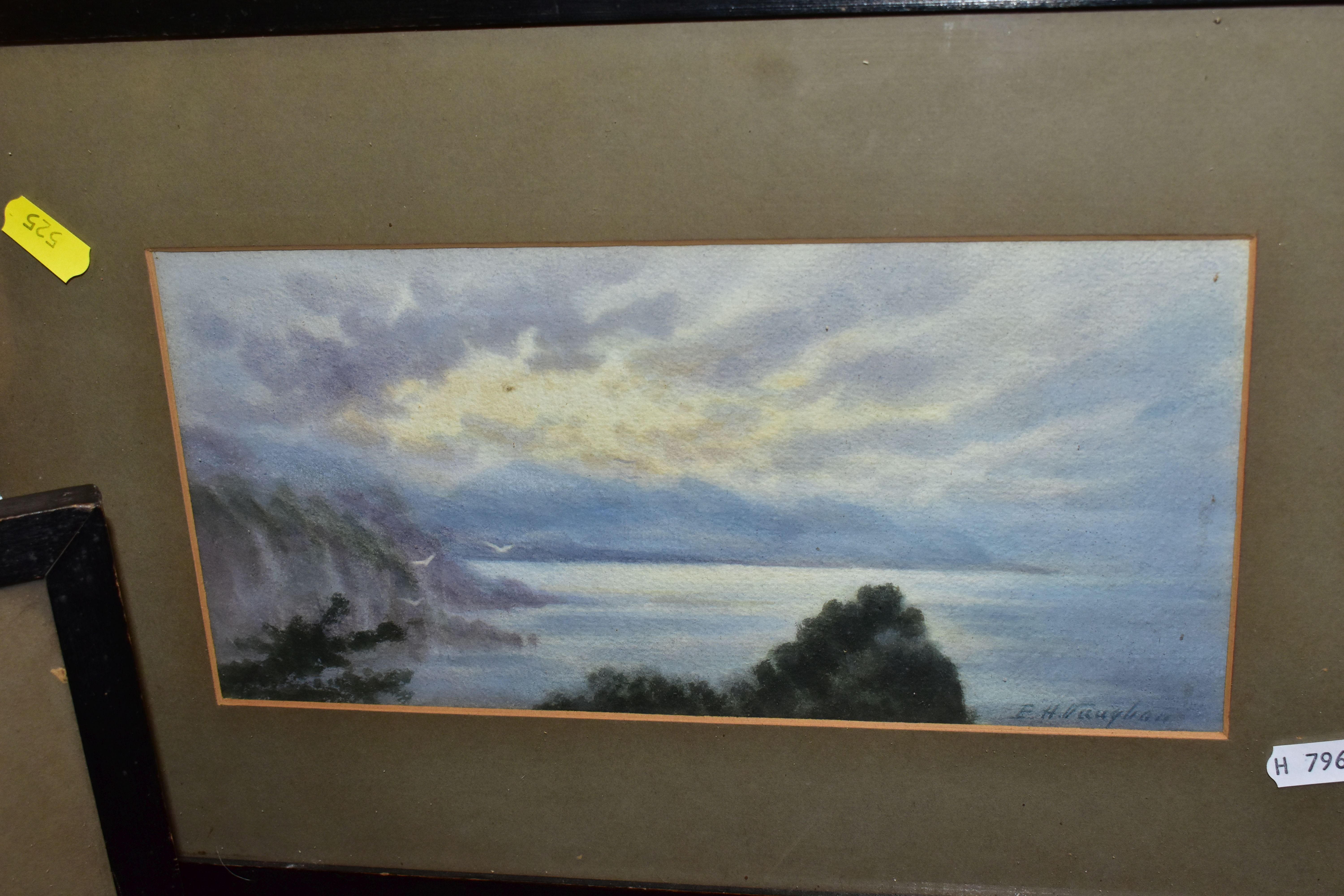 EDWARD H VAUGHAN (19TH/20TH CENTURY) THREE WATERCOLOUR LANDSCAPES, comprising a coastal landscape - Image 4 of 4